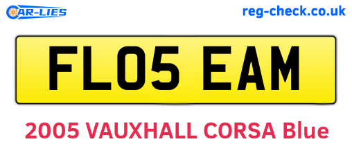 FL05EAM are the vehicle registration plates.