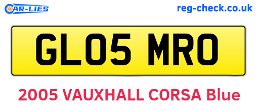 GL05MRO are the vehicle registration plates.