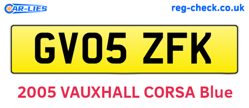 GV05ZFK are the vehicle registration plates.