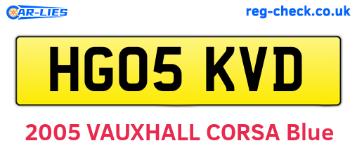 HG05KVD are the vehicle registration plates.
