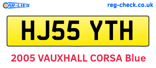HJ55YTH are the vehicle registration plates.