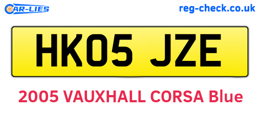 HK05JZE are the vehicle registration plates.