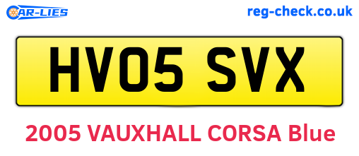 HV05SVX are the vehicle registration plates.