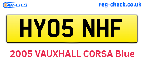 HY05NHF are the vehicle registration plates.