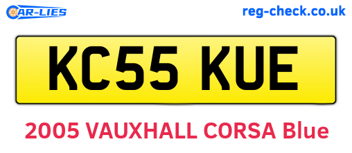 KC55KUE are the vehicle registration plates.