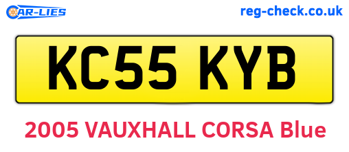 KC55KYB are the vehicle registration plates.