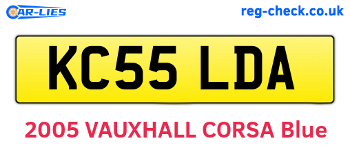 KC55LDA are the vehicle registration plates.