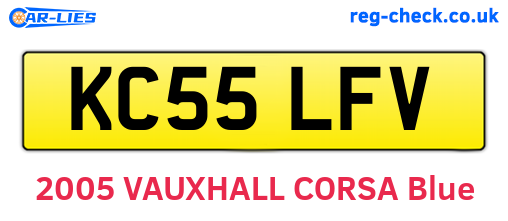 KC55LFV are the vehicle registration plates.