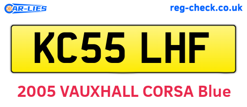 KC55LHF are the vehicle registration plates.