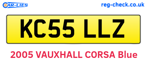 KC55LLZ are the vehicle registration plates.