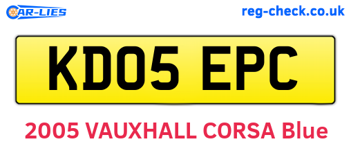 KD05EPC are the vehicle registration plates.
