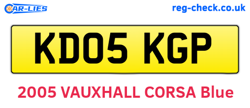 KD05KGP are the vehicle registration plates.