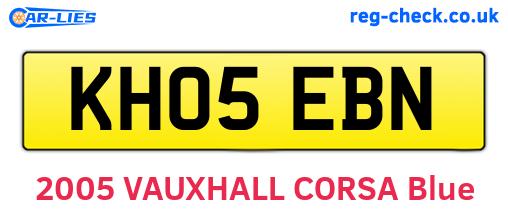 KH05EBN are the vehicle registration plates.