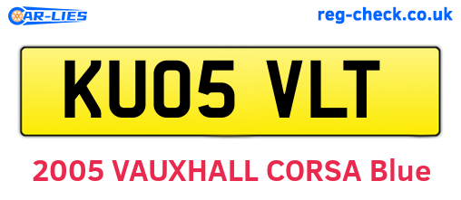 KU05VLT are the vehicle registration plates.