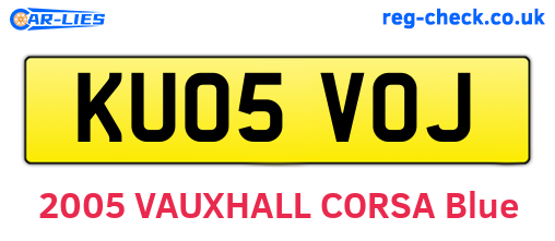 KU05VOJ are the vehicle registration plates.