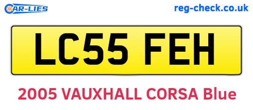 LC55FEH are the vehicle registration plates.