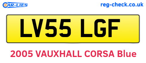 LV55LGF are the vehicle registration plates.