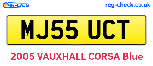 MJ55UCT are the vehicle registration plates.
