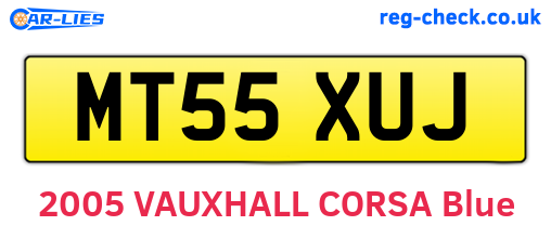 MT55XUJ are the vehicle registration plates.