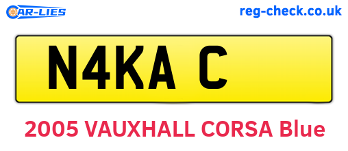 N4KAC are the vehicle registration plates.