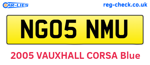 NG05NMU are the vehicle registration plates.
