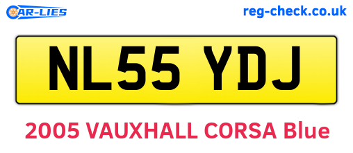 NL55YDJ are the vehicle registration plates.