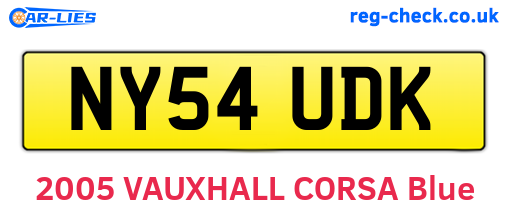 NY54UDK are the vehicle registration plates.