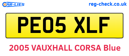 PE05XLF are the vehicle registration plates.