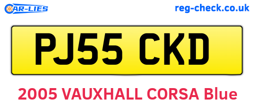 PJ55CKD are the vehicle registration plates.