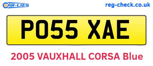 PO55XAE are the vehicle registration plates.