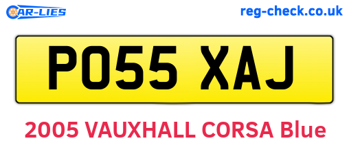 PO55XAJ are the vehicle registration plates.