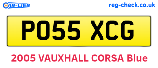 PO55XCG are the vehicle registration plates.