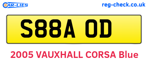 S88AOD are the vehicle registration plates.