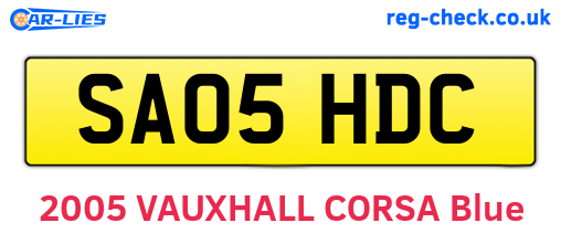 SA05HDC are the vehicle registration plates.