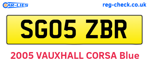 SG05ZBR are the vehicle registration plates.