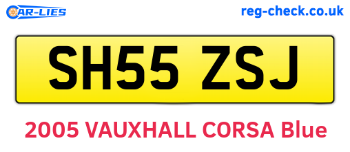 SH55ZSJ are the vehicle registration plates.