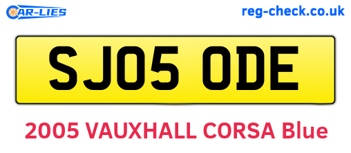 SJ05ODE are the vehicle registration plates.