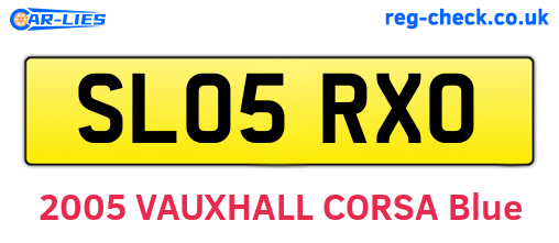 SL05RXO are the vehicle registration plates.