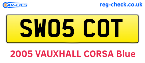 SW05COT are the vehicle registration plates.