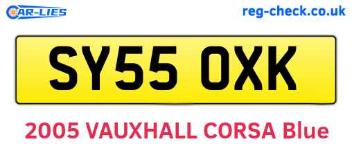 SY55OXK are the vehicle registration plates.