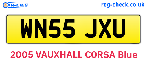 WN55JXU are the vehicle registration plates.
