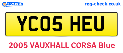 YC05HEU are the vehicle registration plates.