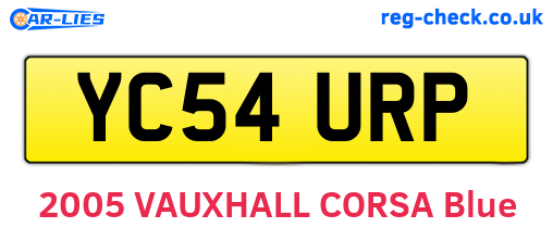 YC54URP are the vehicle registration plates.