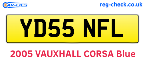 YD55NFL are the vehicle registration plates.