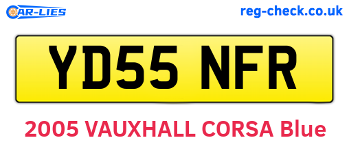 YD55NFR are the vehicle registration plates.