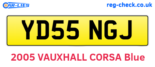 YD55NGJ are the vehicle registration plates.