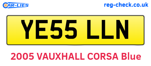 YE55LLN are the vehicle registration plates.