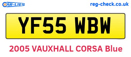YF55WBW are the vehicle registration plates.