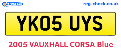 YK05UYS are the vehicle registration plates.