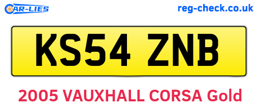 KS54ZNB are the vehicle registration plates.